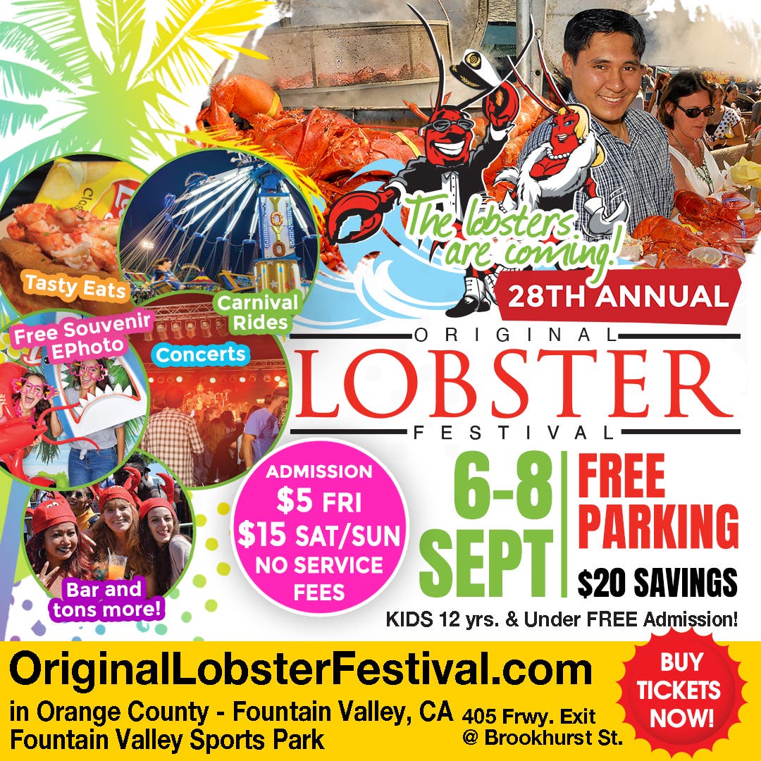 28th Original Lobster Festival – Sept. 6-8, 2024 Free Parking!