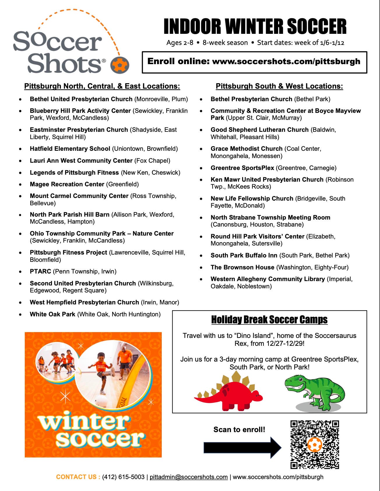 Soccer Shots-Indoor Soccer for 2-8 yr olds