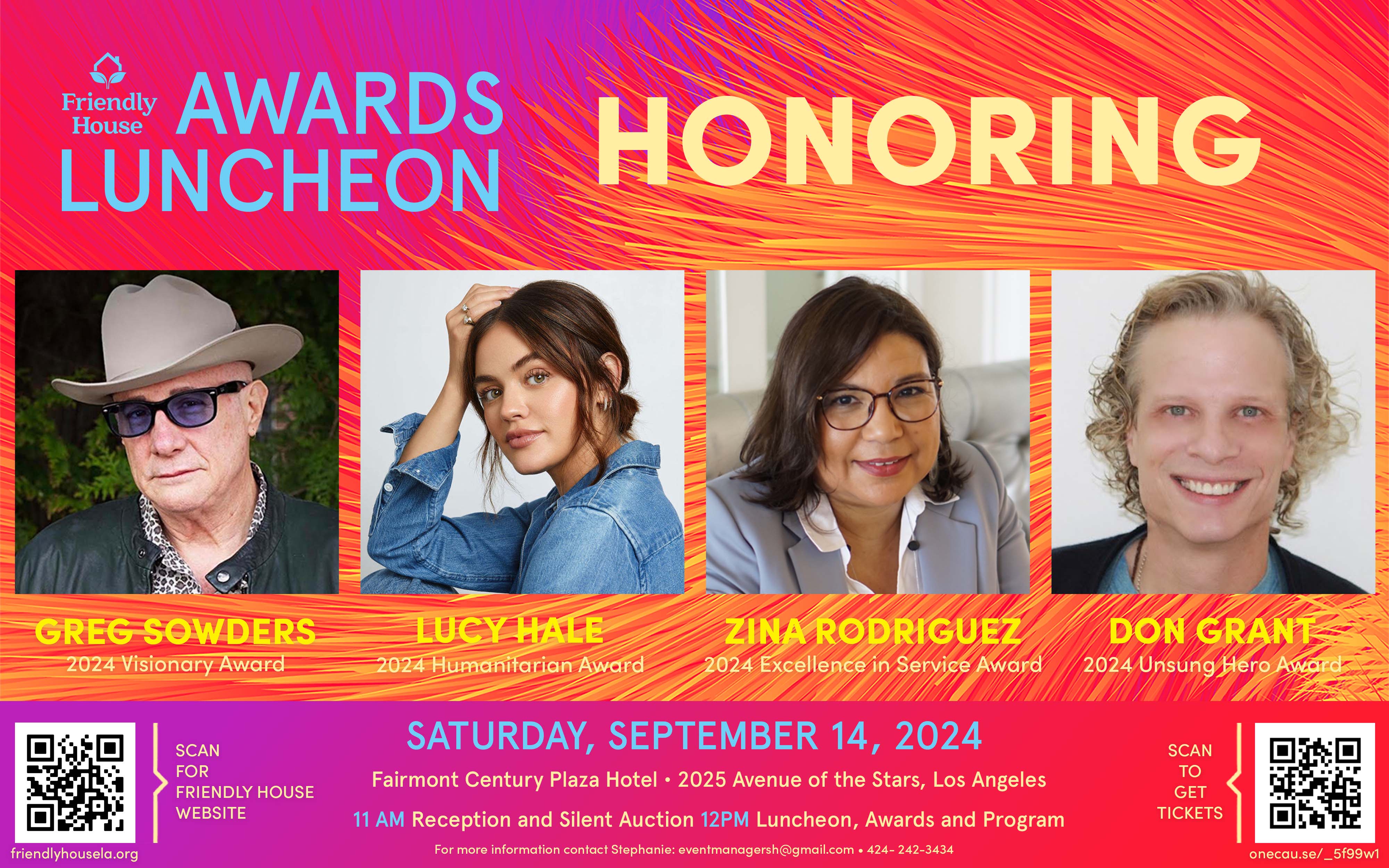 Friendly House Honors Greg Sowders, Lucy Hale, Zina Rodriguez, and Don Grant  At 34th Annual Awards 