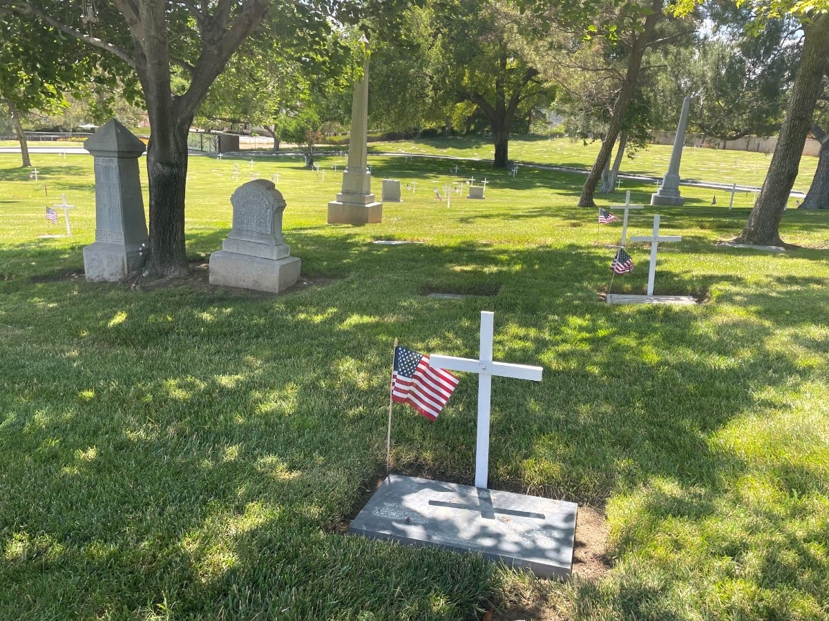 Small memorial flags will be placed on each veteran's grave at the Riverside National Cemetery on Saturday.