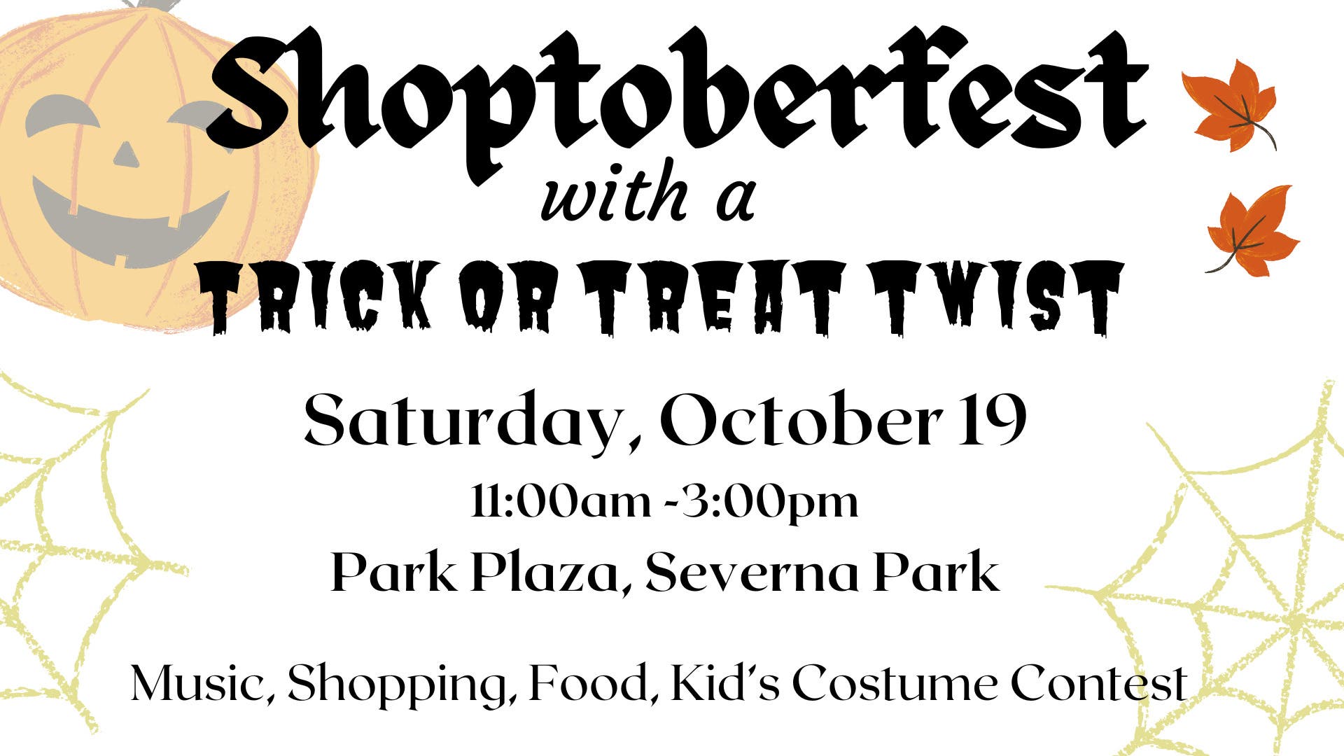 SHOPTOBERFEST - A Shop Local Festival with a Trick or Treat Twist