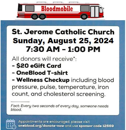 St Jerome Blood Drive