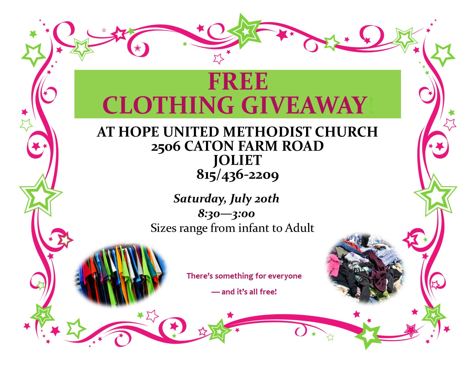 Free Clothing Giveaway!