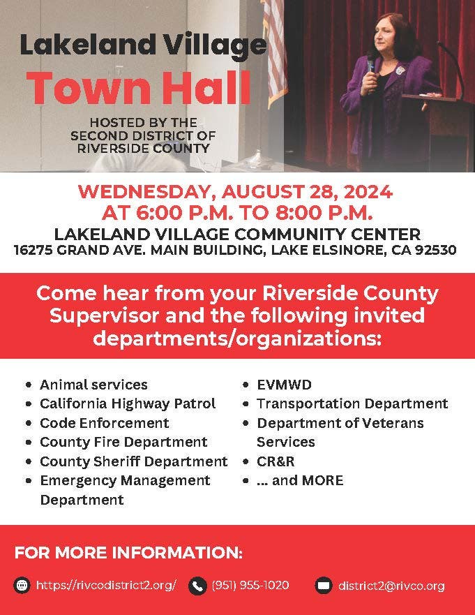 Lakeland Village Town Hall Hosted by Second District of Riverside County