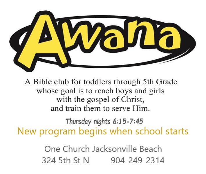 AWANA Weekly Bible Club for toddlers through 5th grade