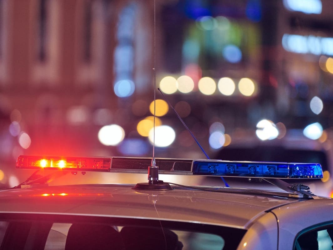 As high winds and rain whipped Los Angeles Thursday morning, a falling tree hit a vehicle in the Cahuenga Pass.