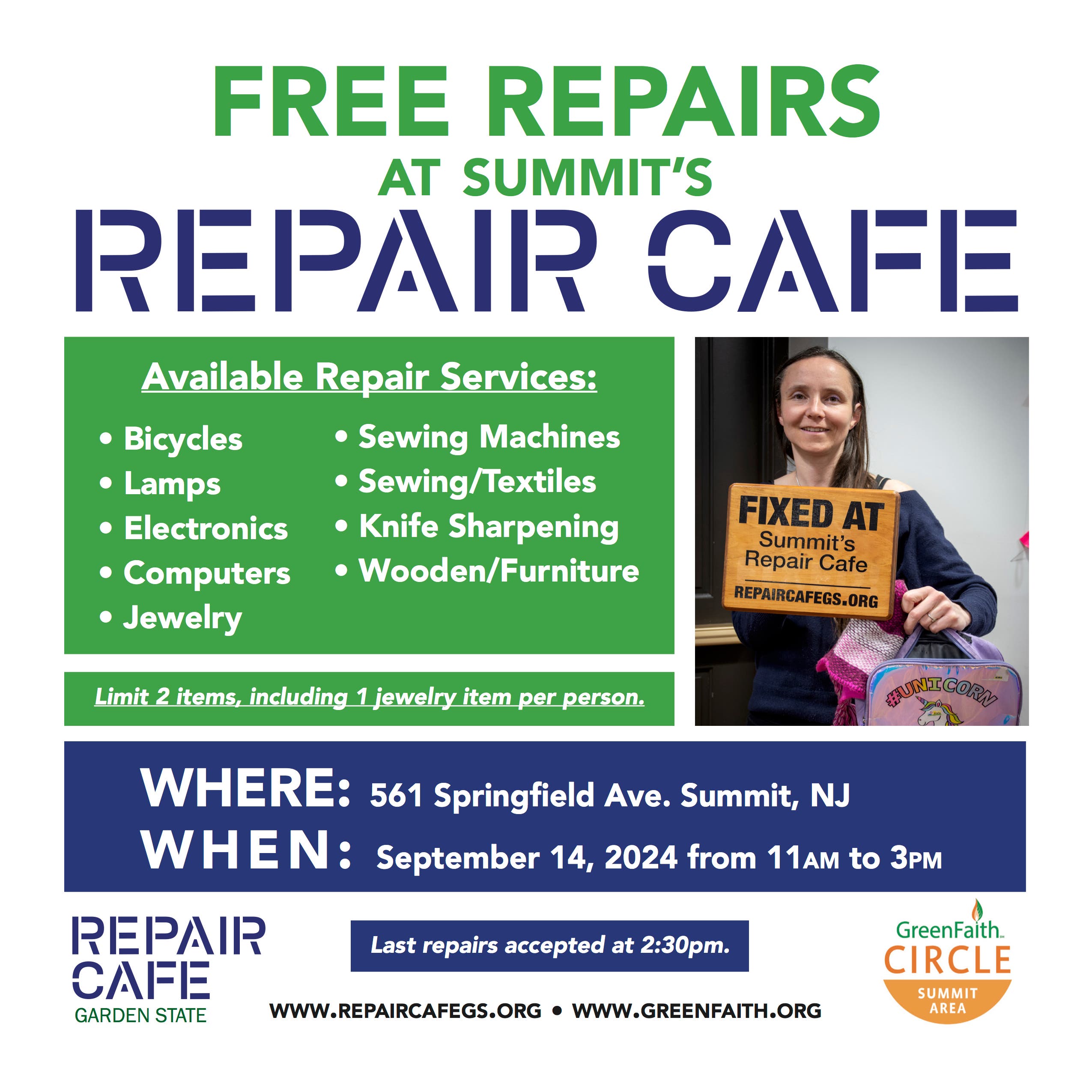 Free Repairs at Summit's Repair Cafe