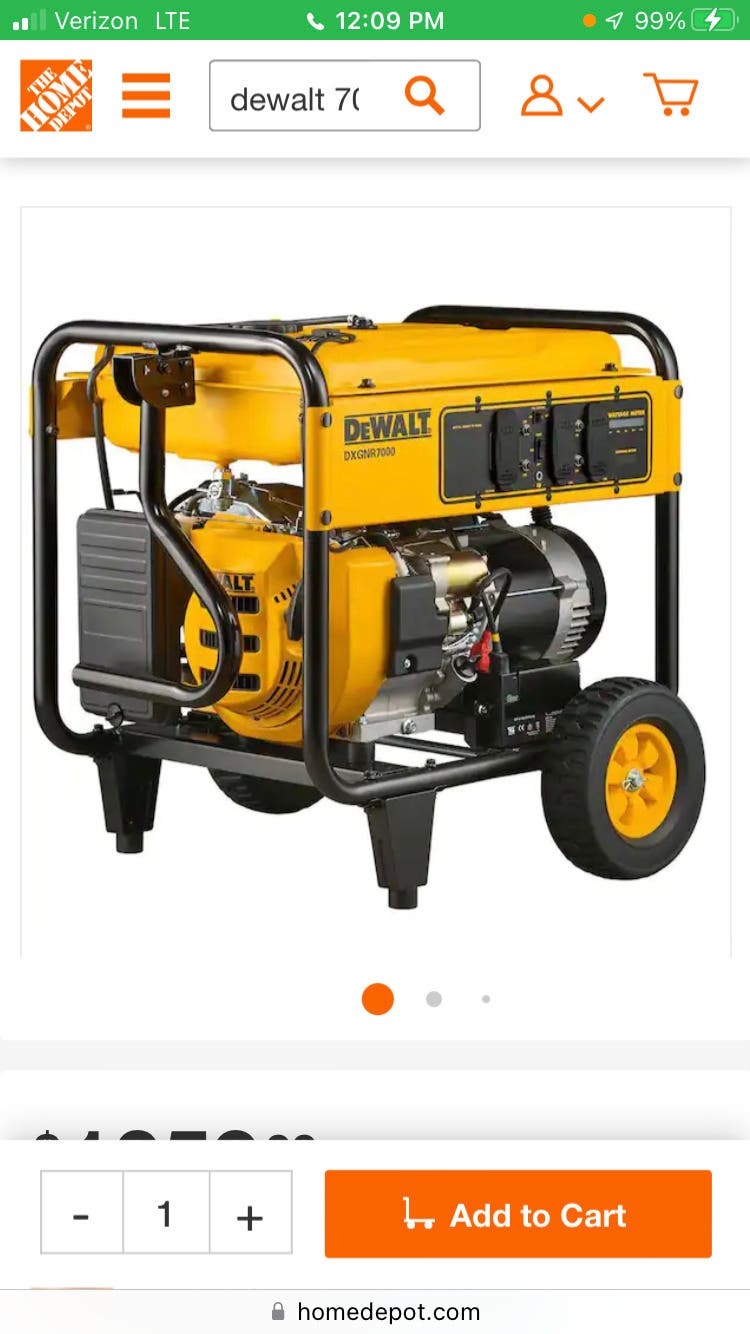 Dewalt 7000 watt portable generator 