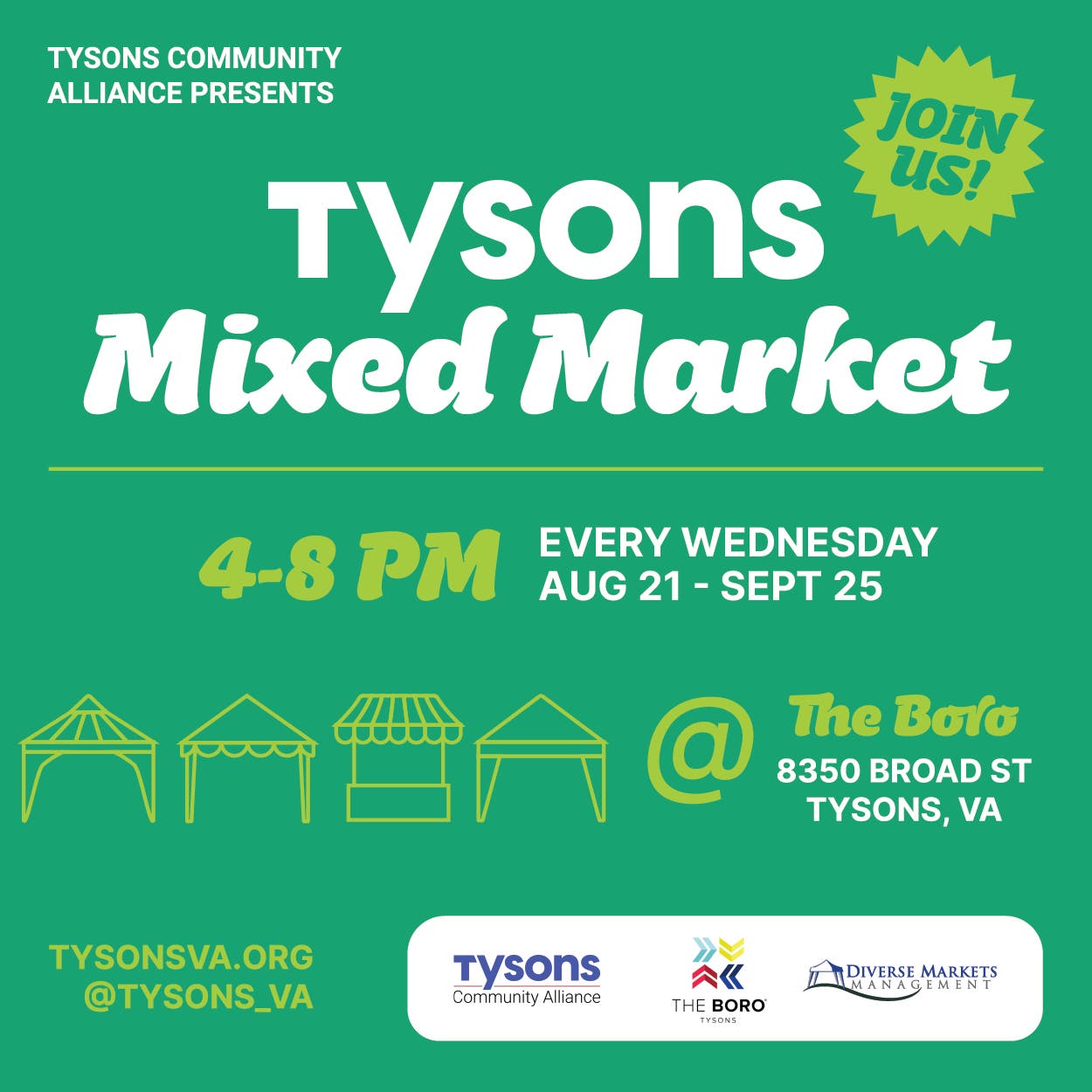 The Tysons Mixed Market is Back, Starting August 21st!