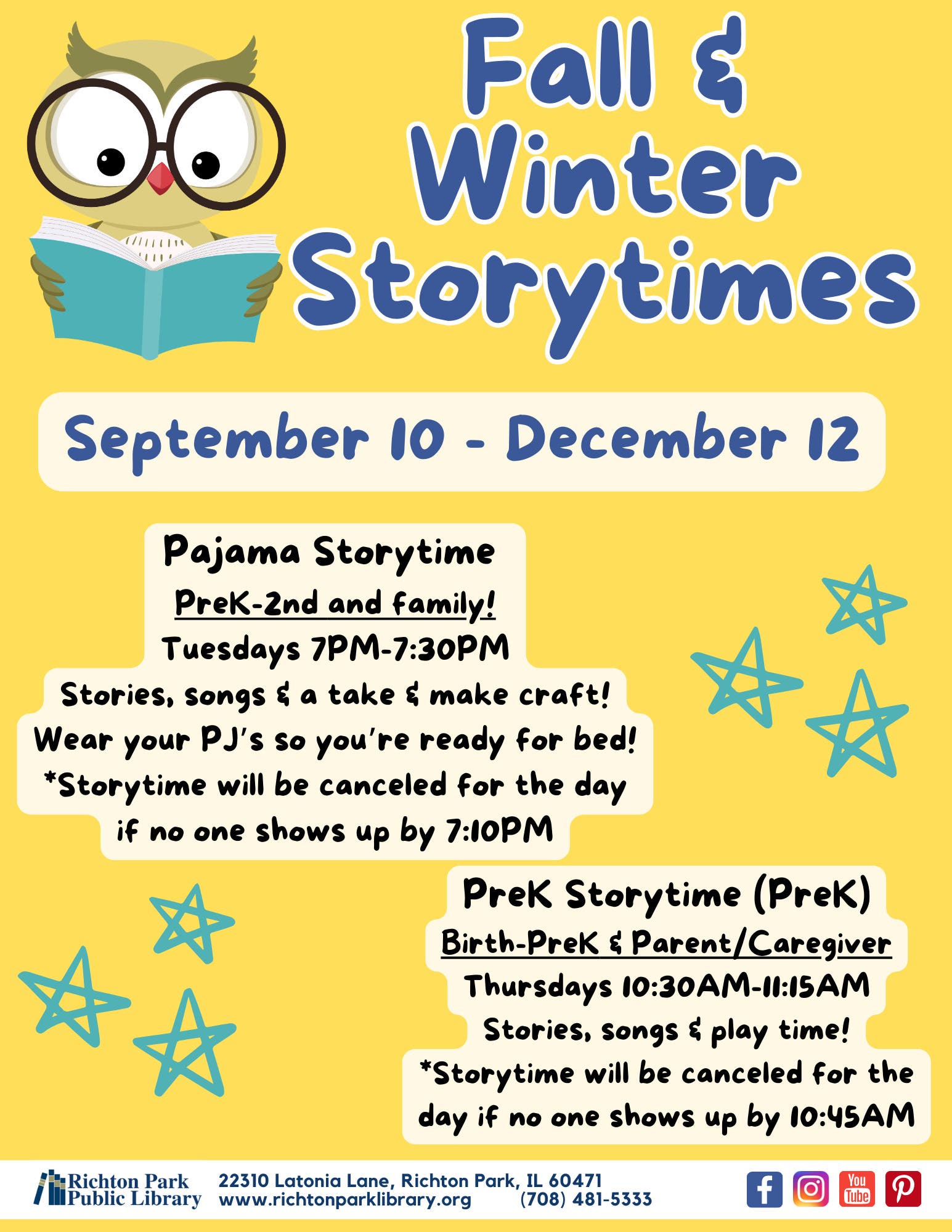 Pajama Storytime (for PreK-Grade 2 & Family)