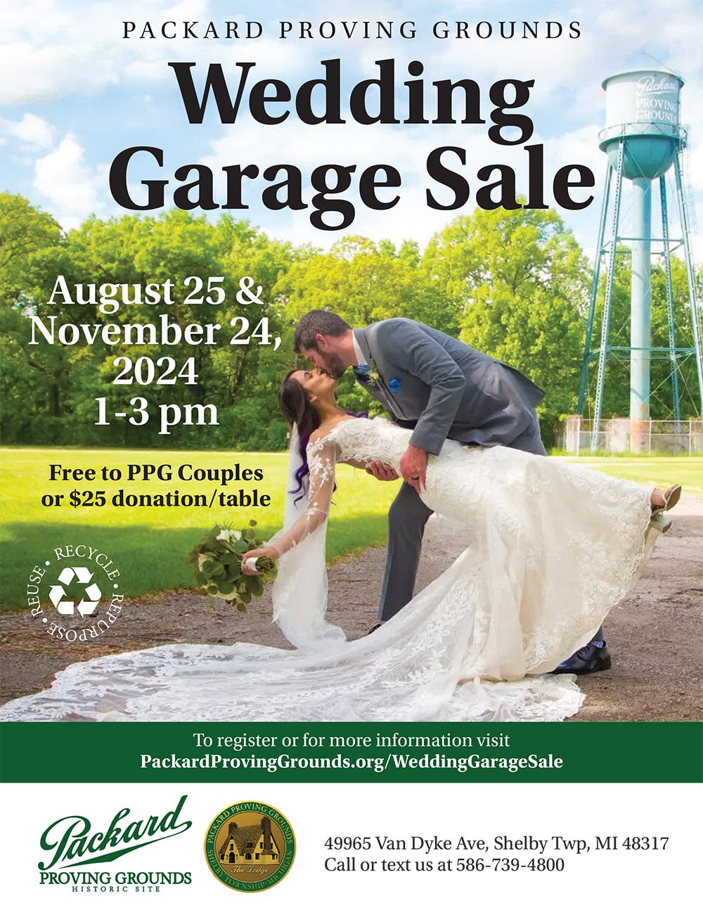 Wedding Garage Sale at the Packard Proving Grounds