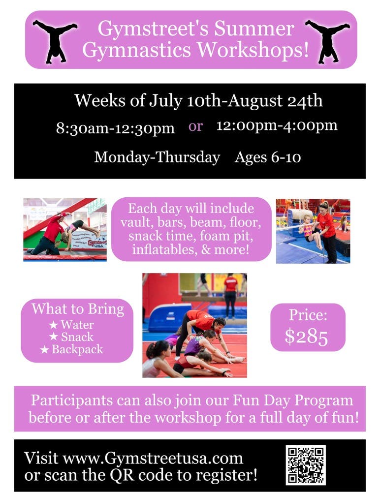 Gymstreet USA Summer Gymnastics Workshops!!  