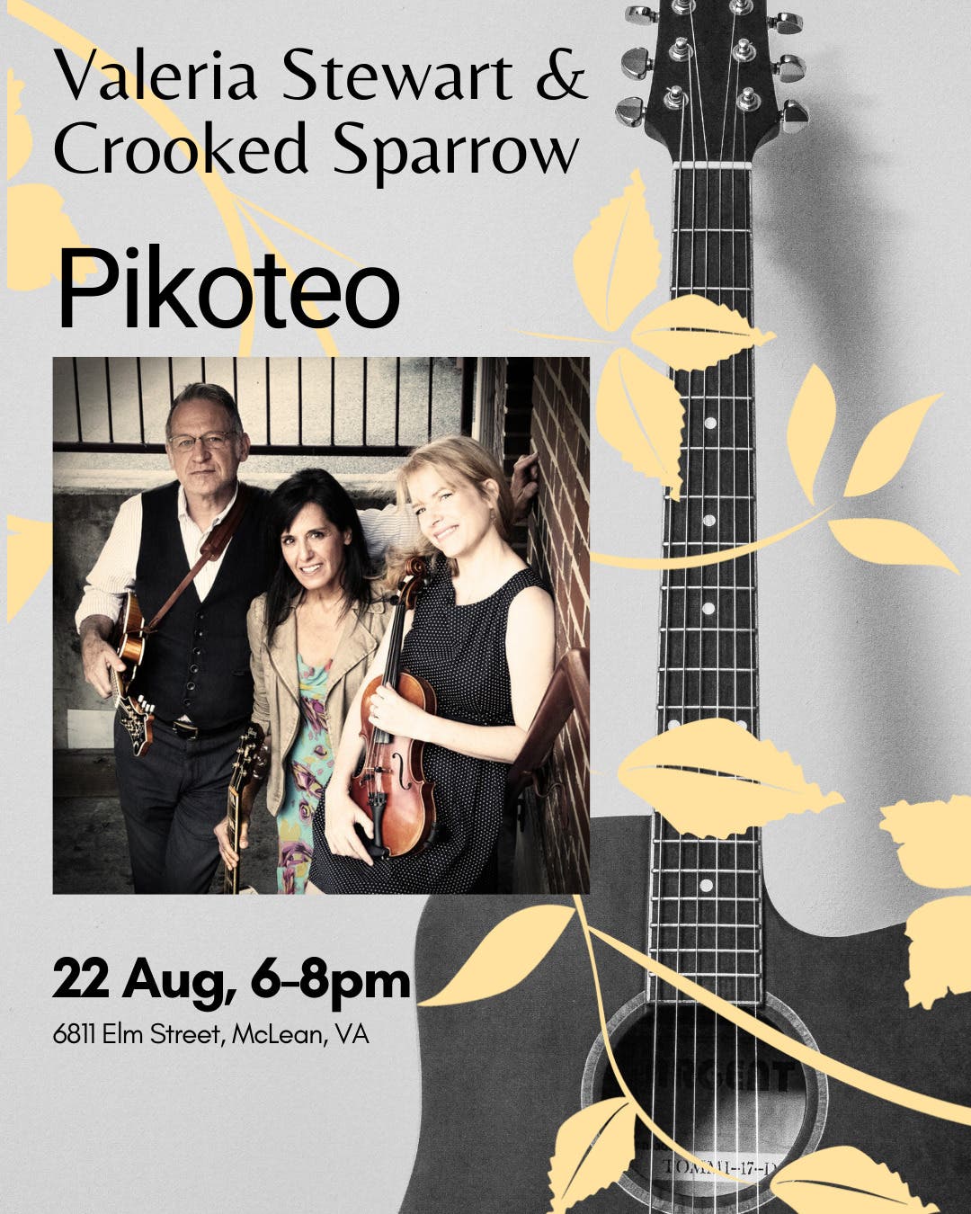 Live Music by Crooked Sparrow at McLean's Pikoteo Restaurant