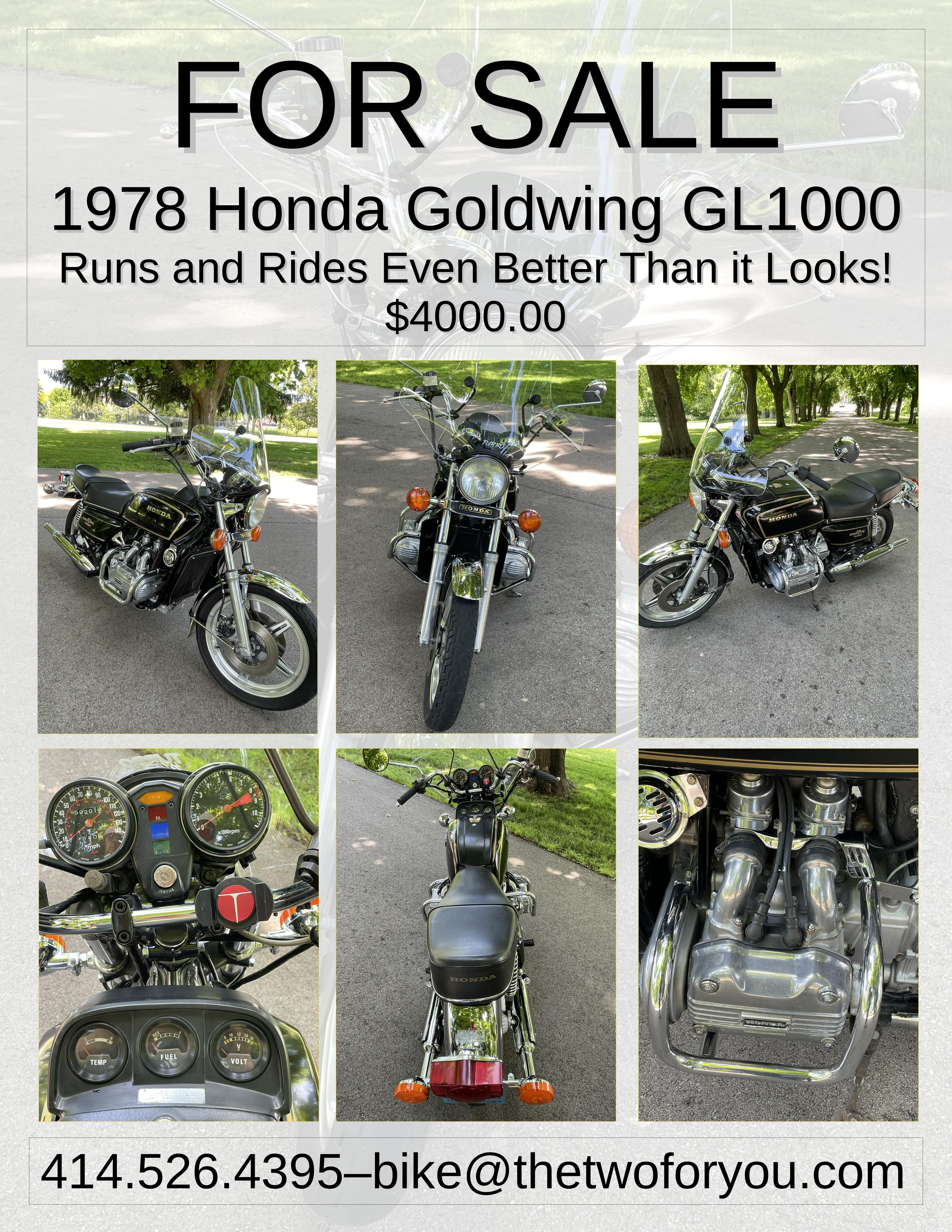 Very Clean 1978 Honda Goldwing GL1000