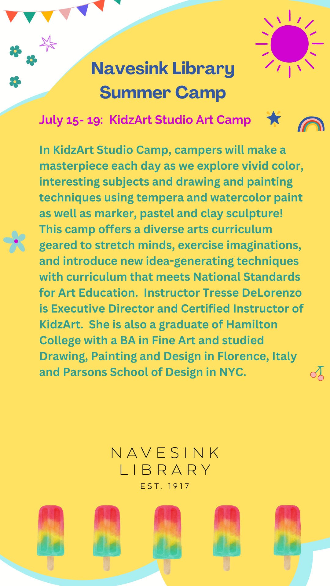 Navesink Library Summer Camp - KidzArt Studio Art Camp