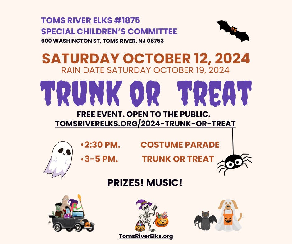 Toms River Elks 2024 Trunk or Treat and Costume Parade