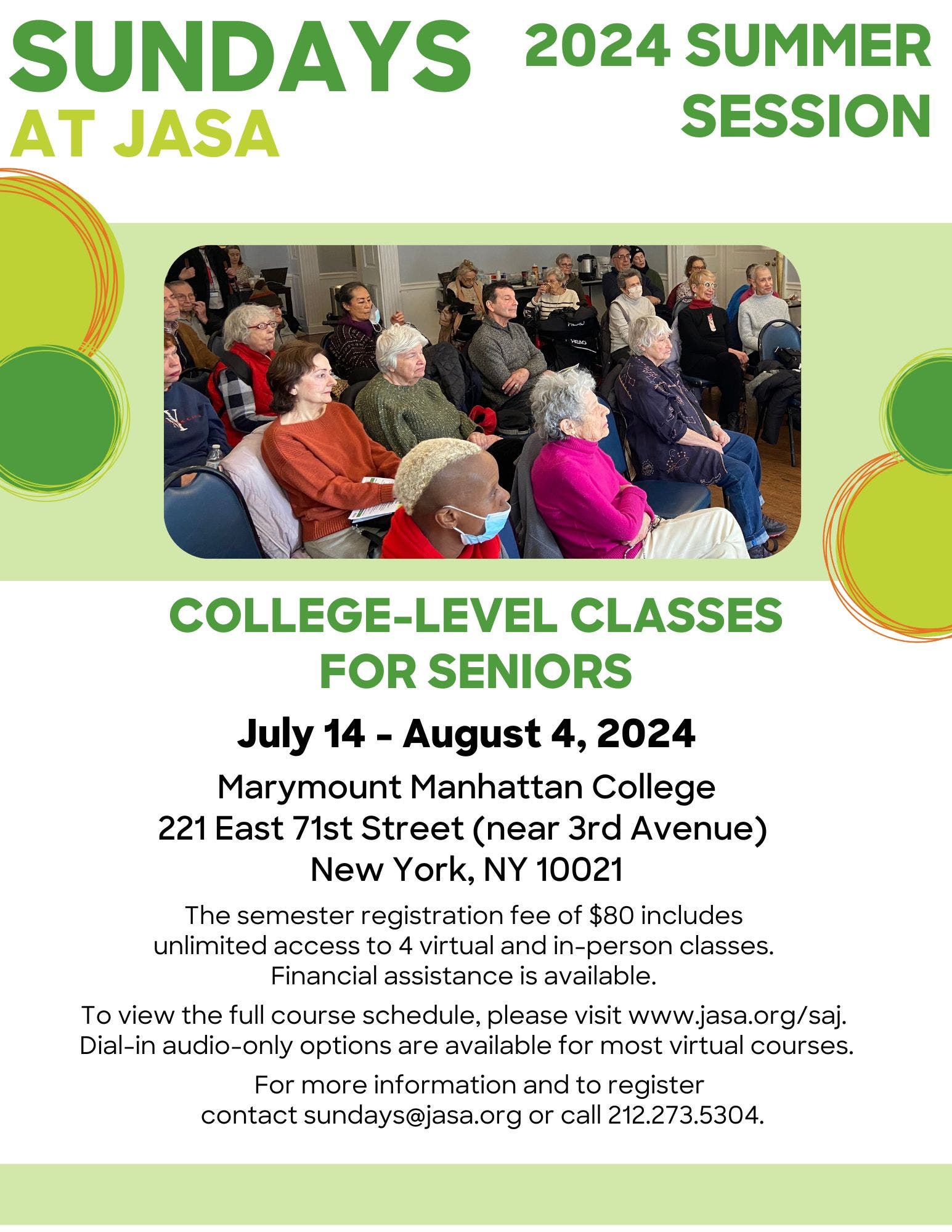 Sundays at JASA: Summer Session 2024