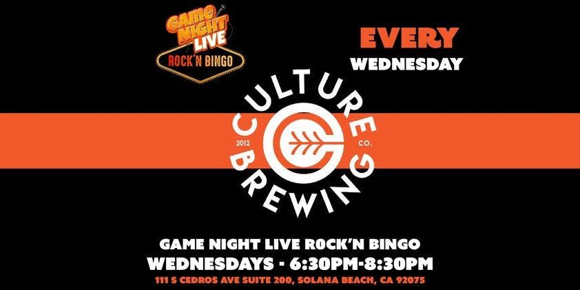 Game Night Live R0CK'N Bingo at Culture Brewing