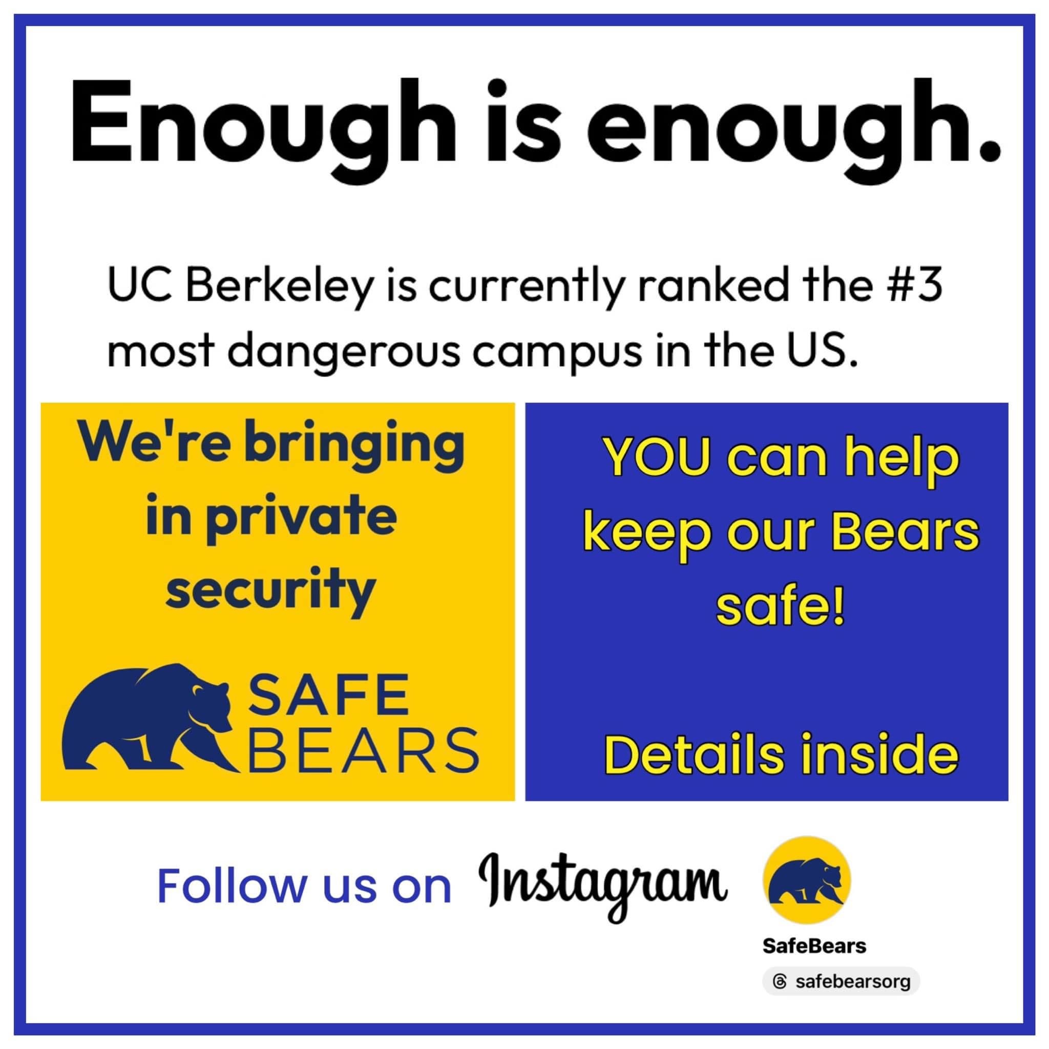 SafeBears is hiring private security to patrol near UC Berkeley campus