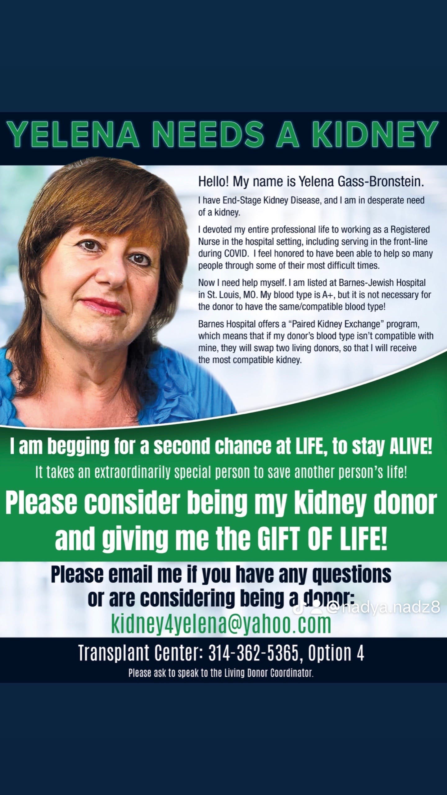 Plea for kidney donor