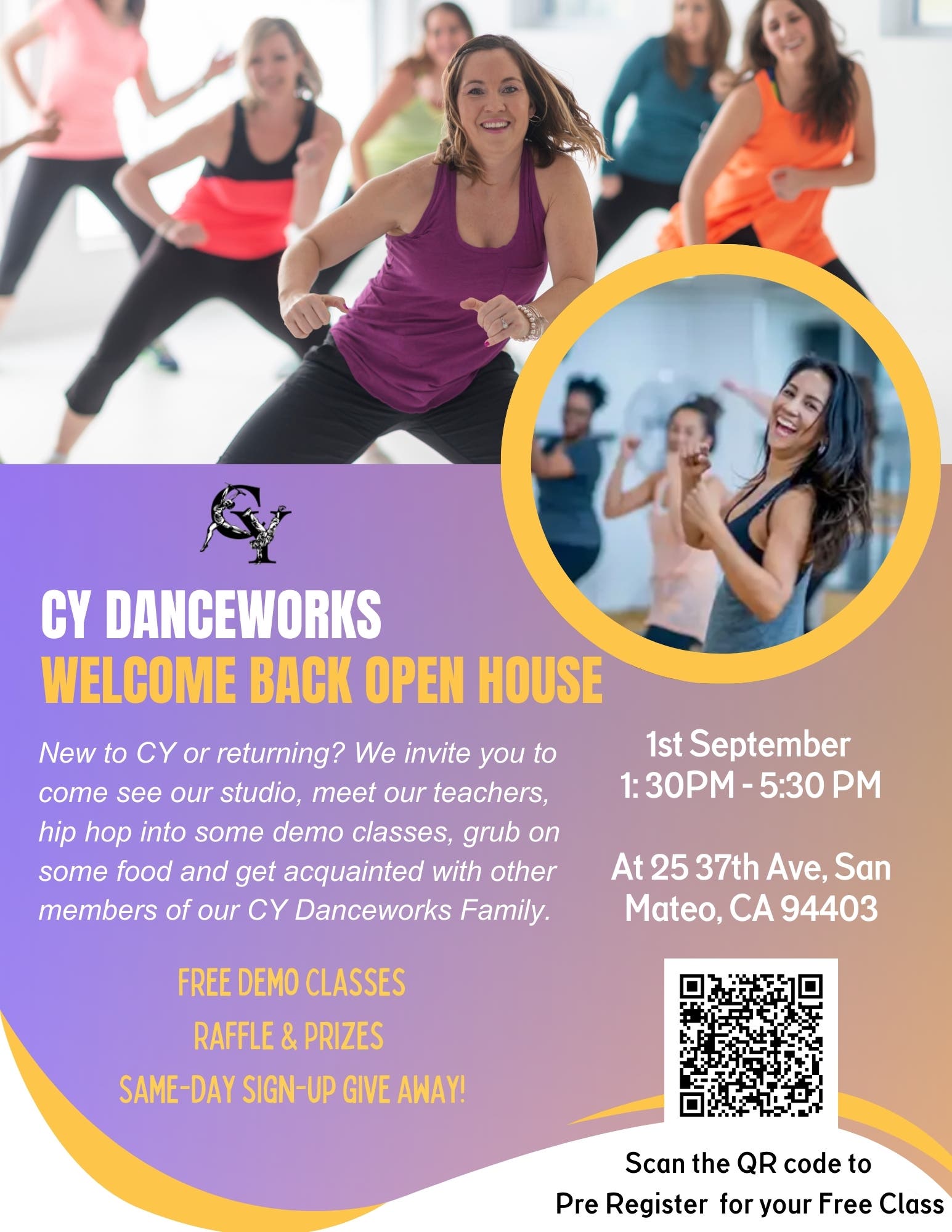 CY Danceworks Open House: Bring the Family -Free Dance Classes, Food, Games, Face Painting & More