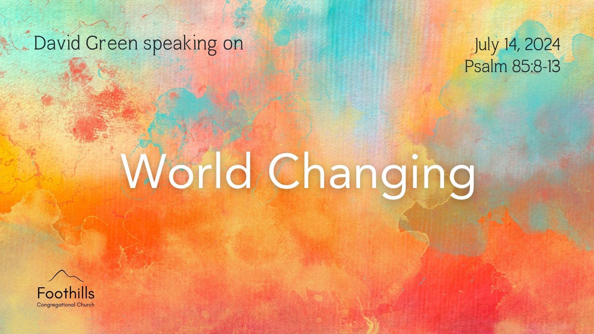 David Green speaking on "World Changing"