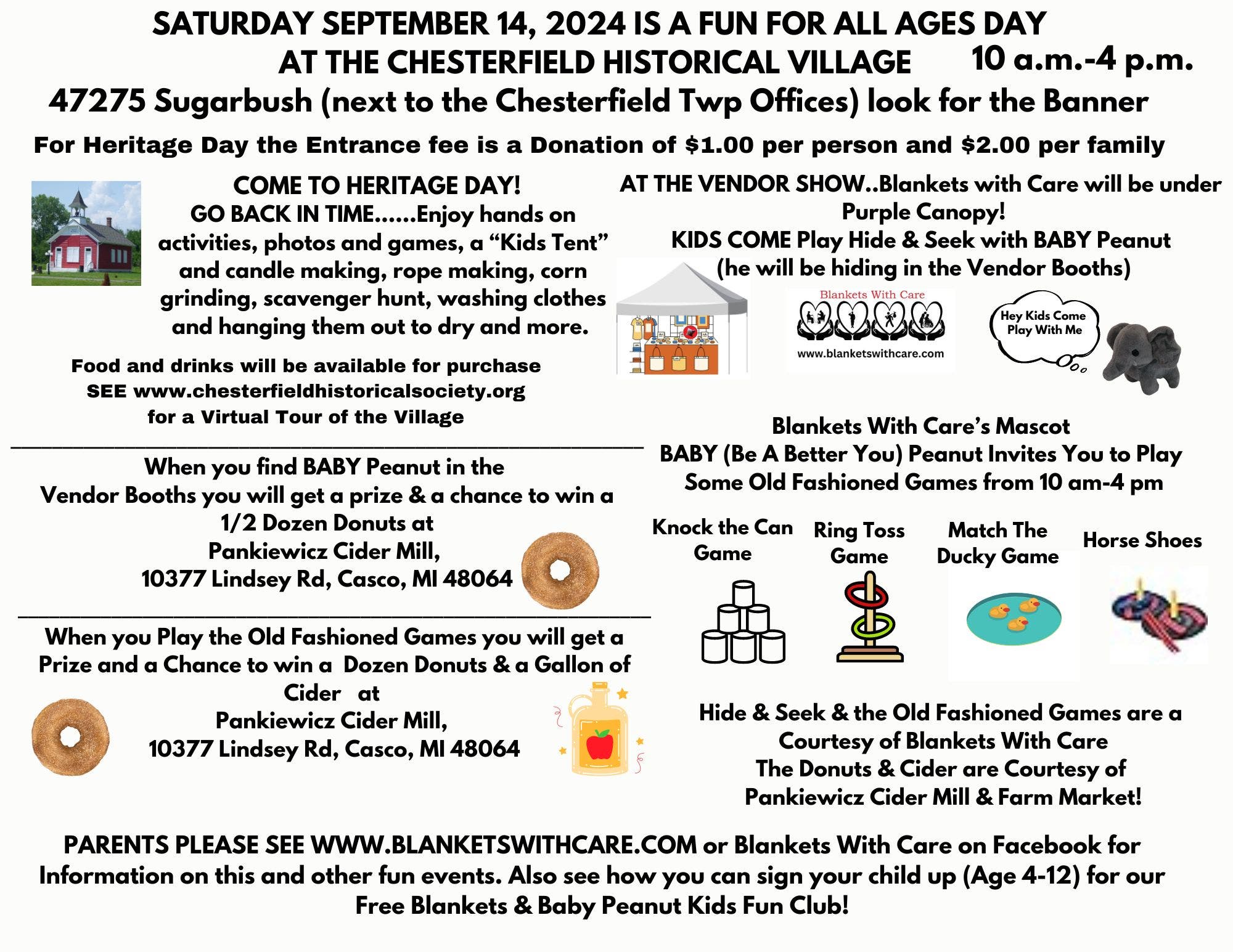 Fun For All Ages Day at the CHESTERFIELD HISTORICAL VILLAGE During Heritage Day