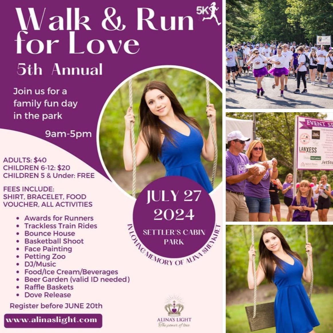 5th ANNUAL ALINA’S LIGHT WALK & RUN FOR LOVE 2024