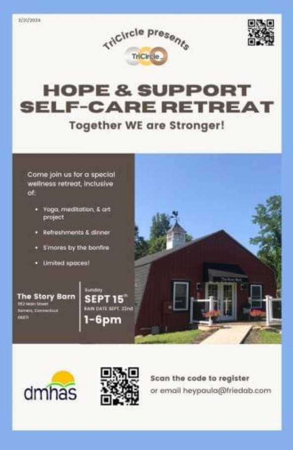 TriCircle Hope & Support Self-Care Retreat in Somers 