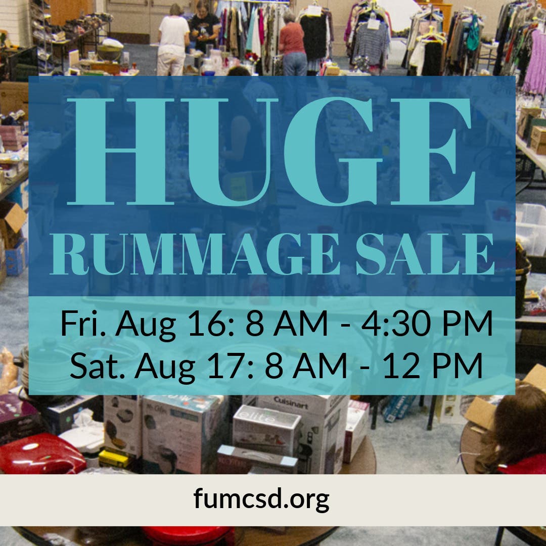 HUGE Rummage Sale at First Church San Diego (Aug 16 & 17)