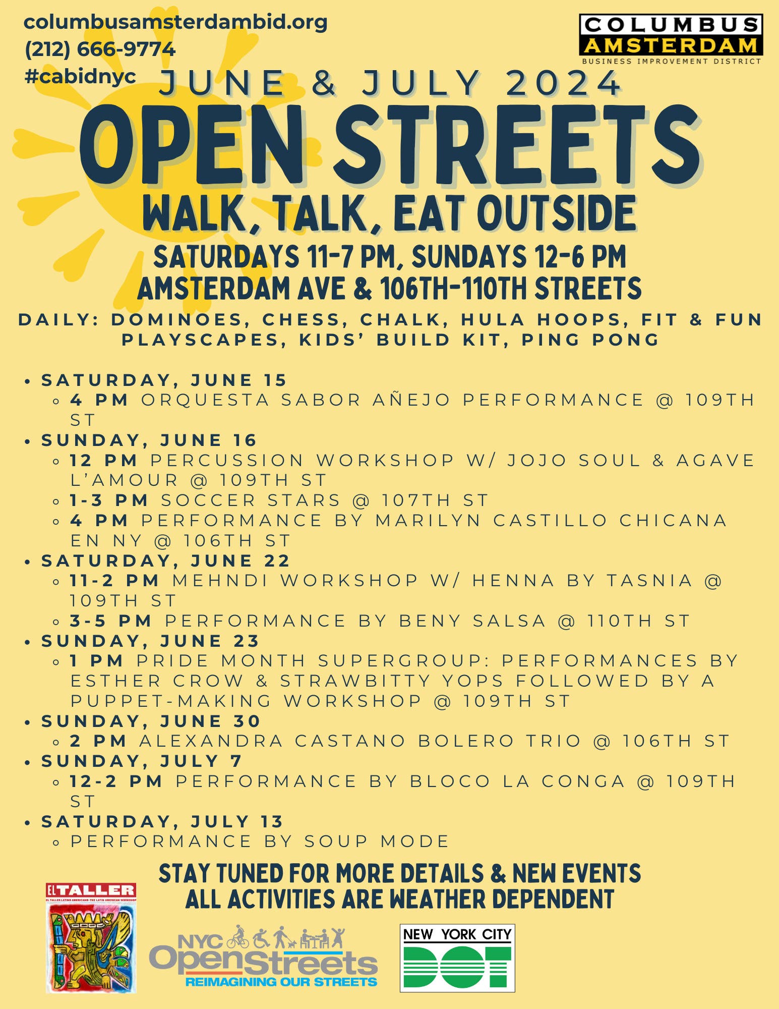 Open Streets June & July