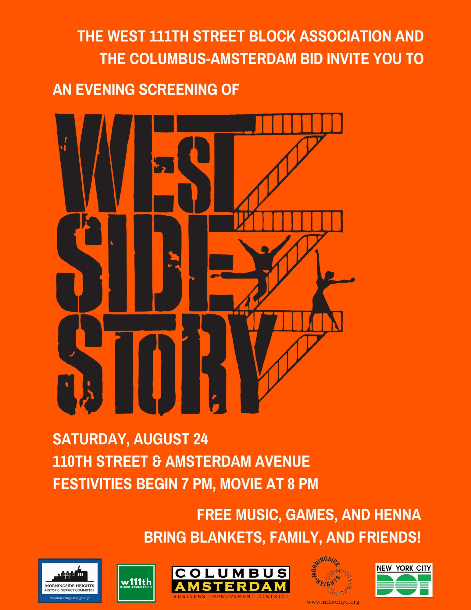 August 24: West Side Story (1961) Screening on Open Streets!