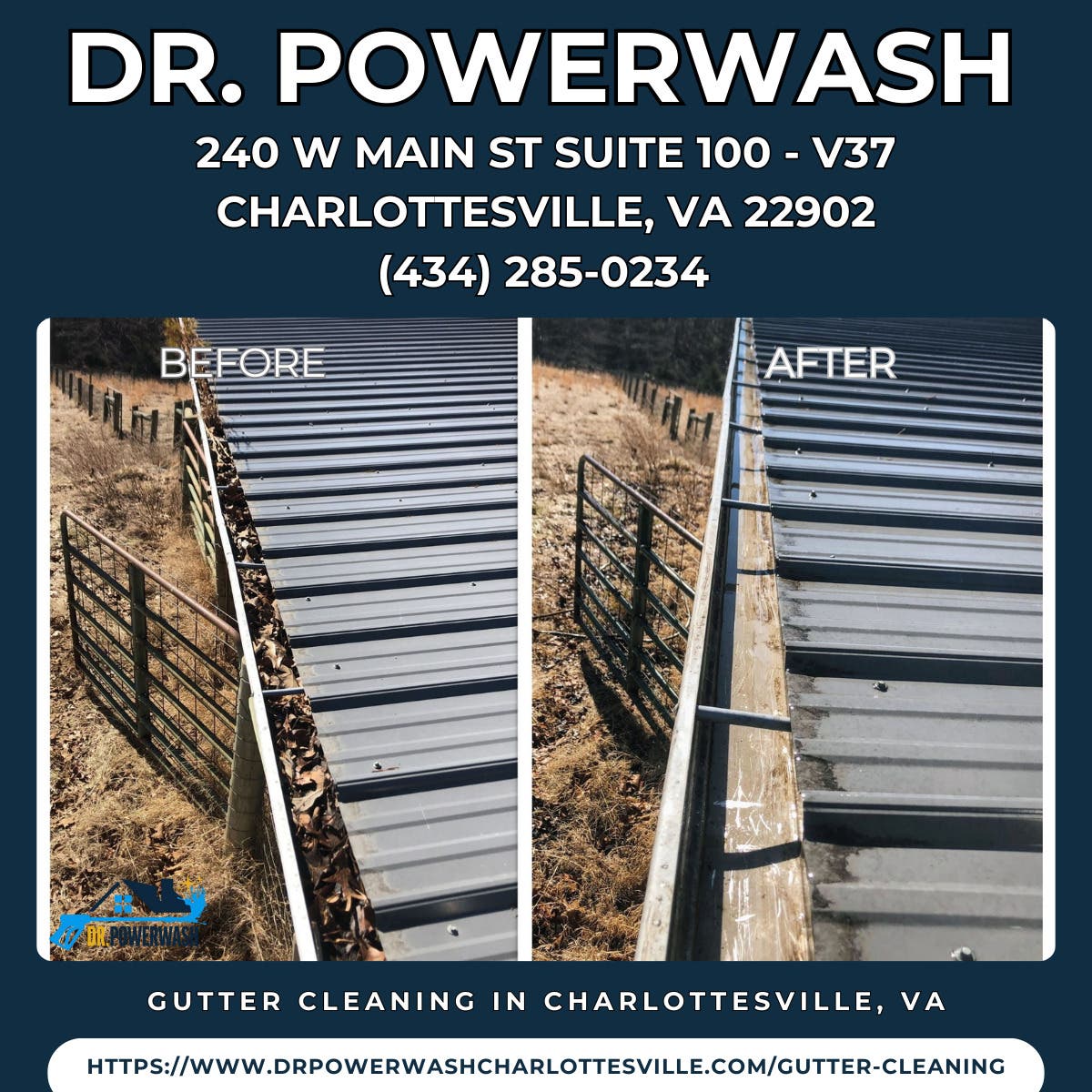 Gutter Cleaning in Charlottesville, VA - Dr. Powerwash.