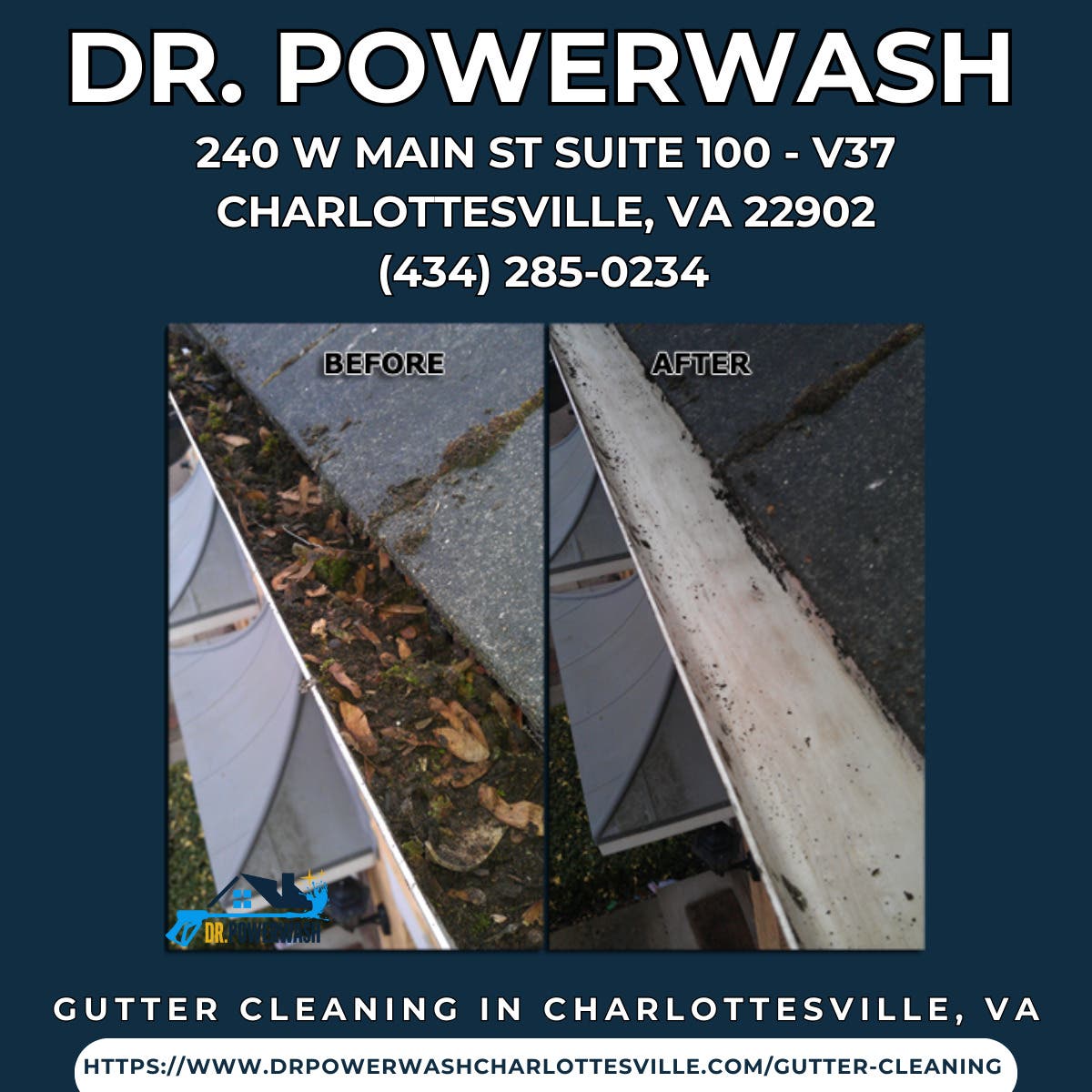 Gutter Cleaning in Charlottesville, VA - Dr. Powerwash