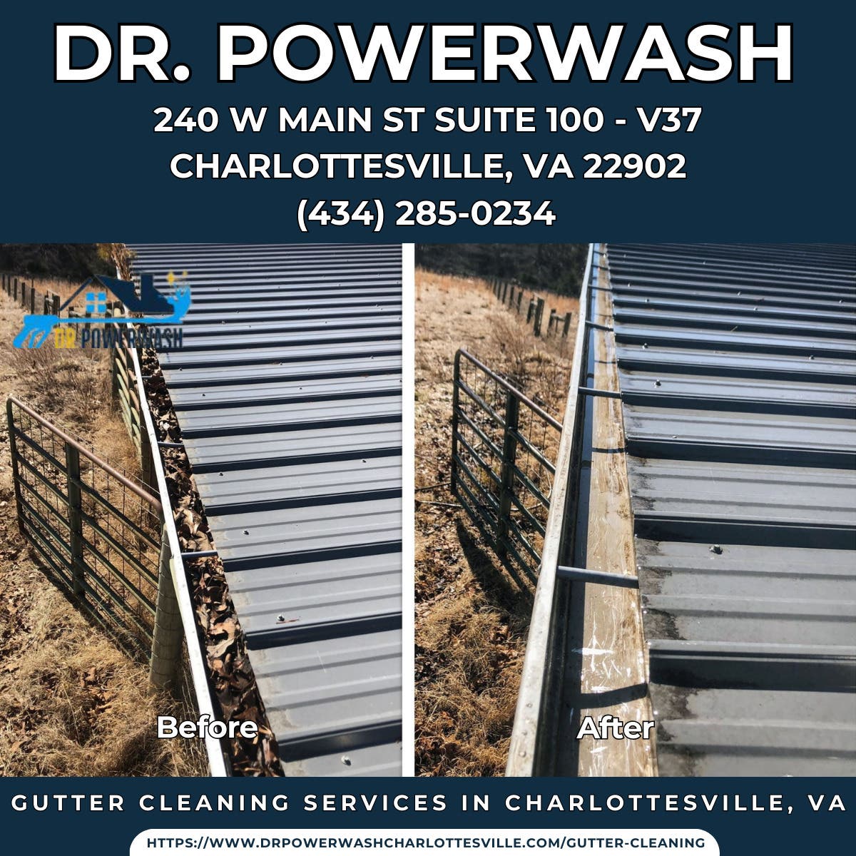 Gutter Cleaning Services in Charlottesville, VA - Dr. Powerwash