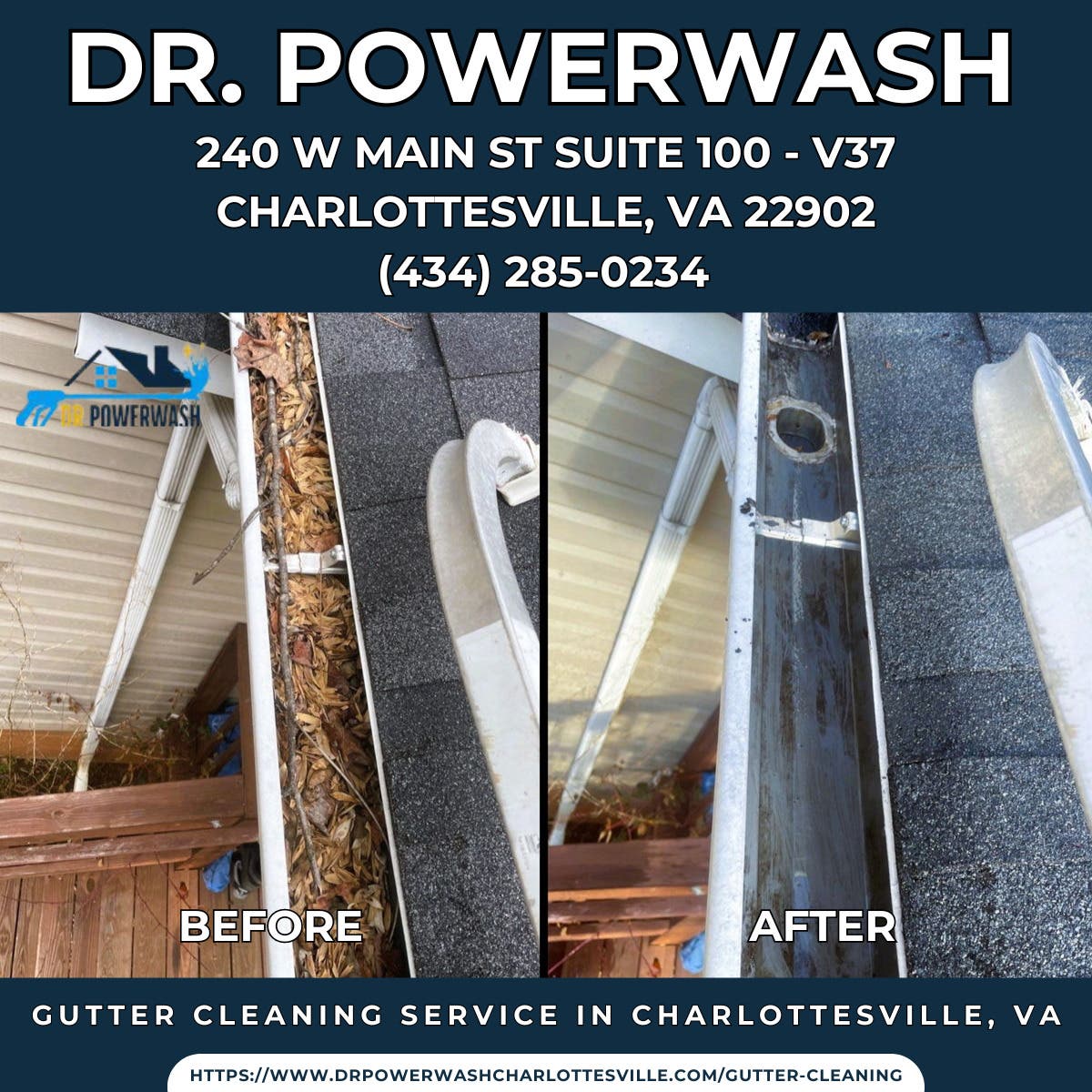 Gutter Cleaning Service in Charlottesville, VA - Dr. Powerwash