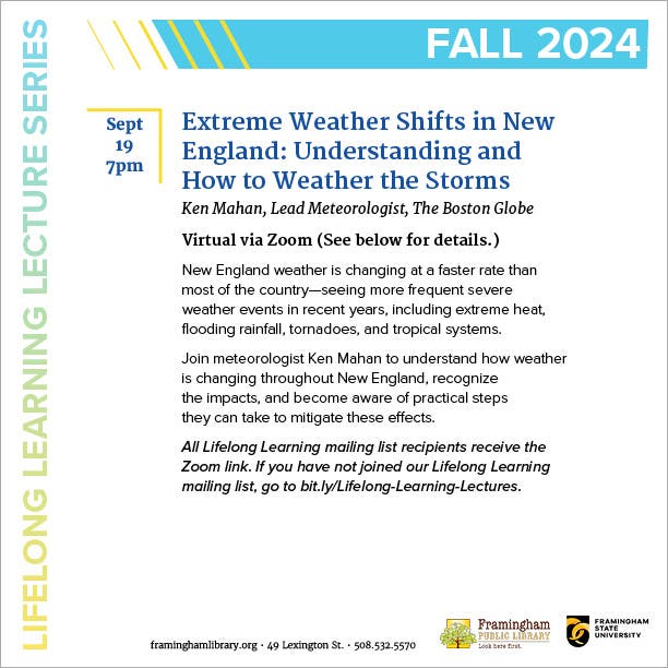 Lifelong Learning Lectures: Extreme Weather Shifts in New England