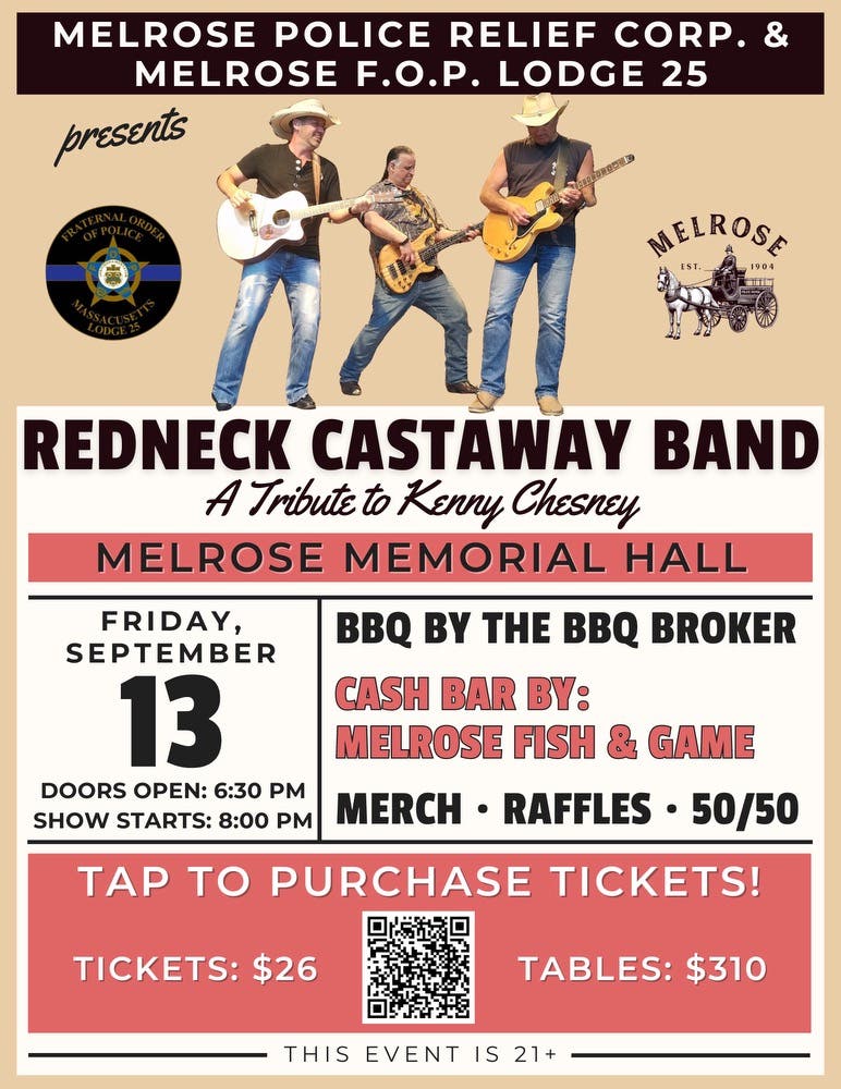 Melrose Police Relief Corp & Melrose F.O.P. Lodge 25 presents Redneck Castaway Band