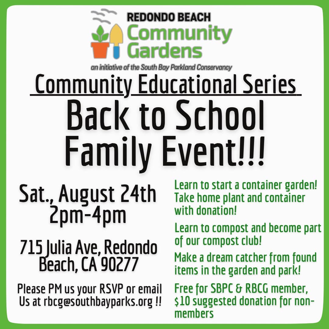 Community Educational Series: End of Summer Family Event!