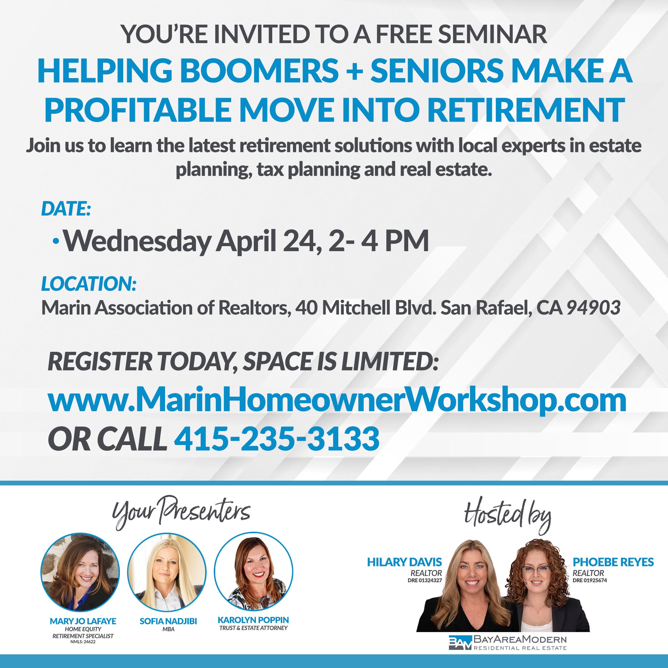 FREE Seminar: Helping Boomers + Seniors Make a Profitable Move into Retirement