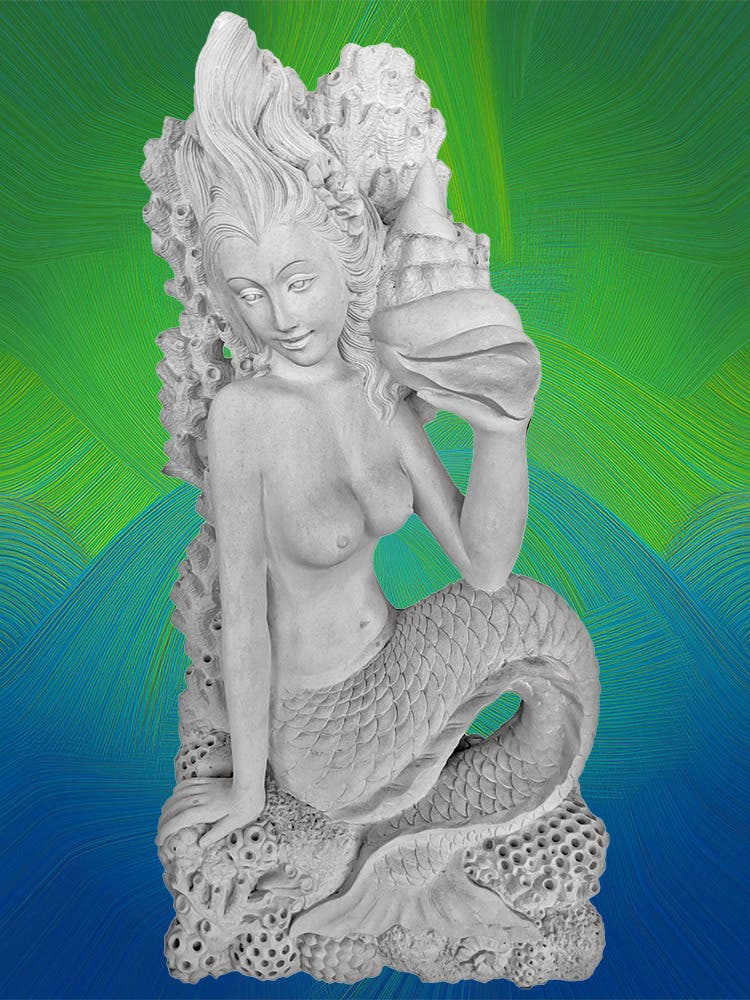 NEW at Bliss Crystals: Life Size Stone Mermaid for Patio, Garden, Pool Decor