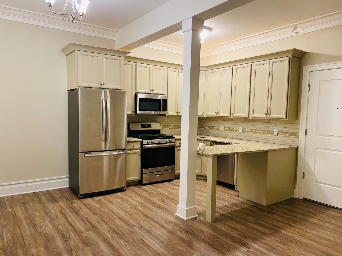 A look at the kitchen in one of our temporary shelter apartments. 