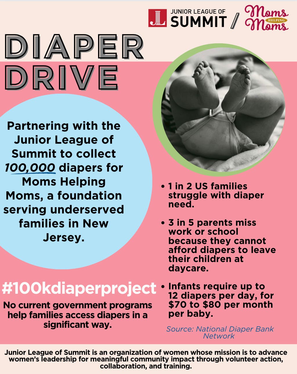 Junior League of Summit Launches 100K DIAPER PROJECT