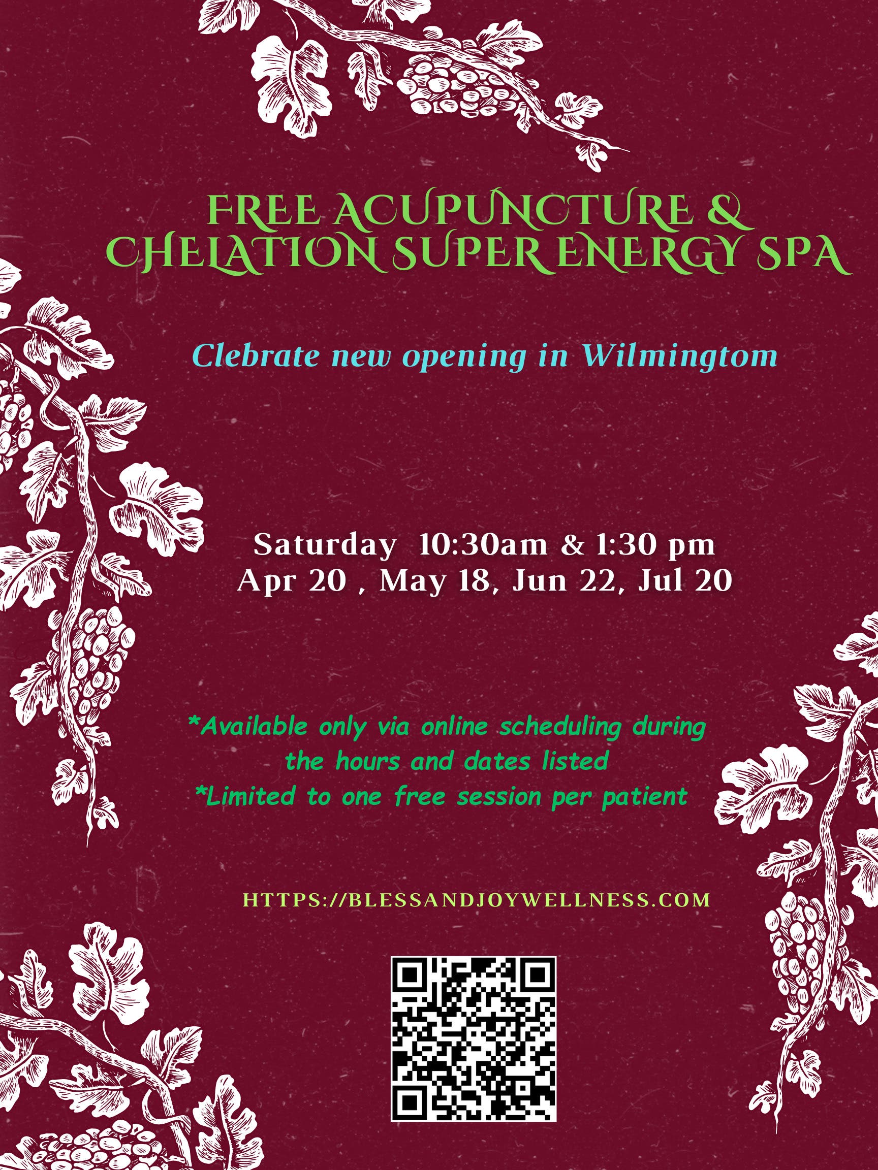 Free Acupuncture & Chelation Super Energy Resonance Spa