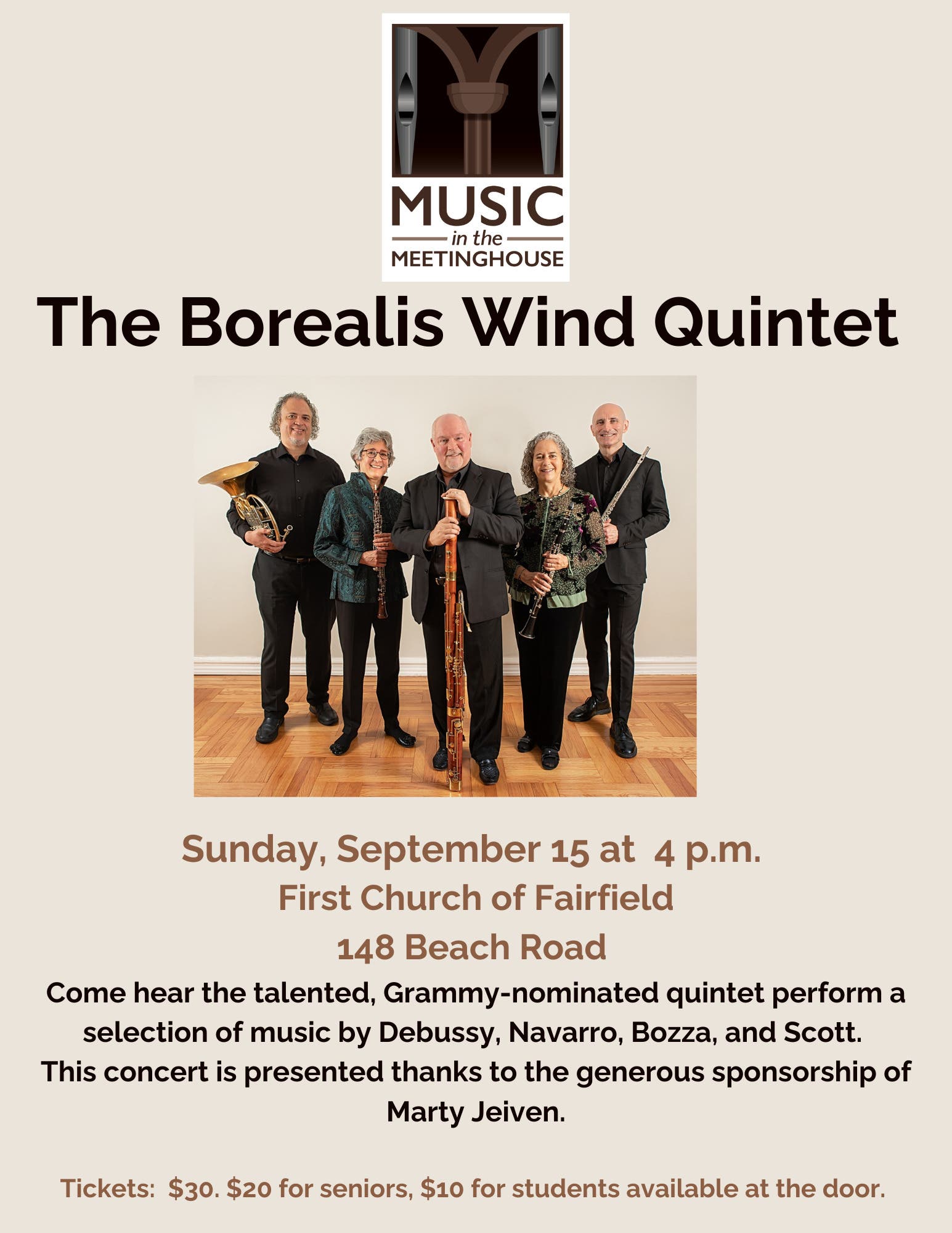 Music in the Meetinghouse presents The Borealis Wind Quintet