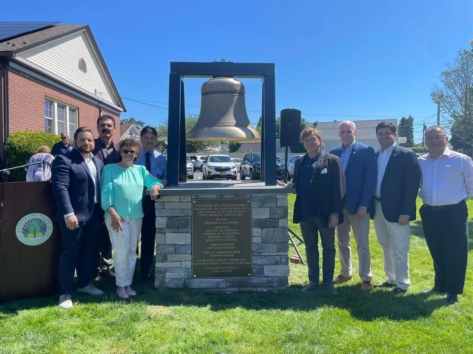 Lindenhurst Community Dedicates New Centennial Bell