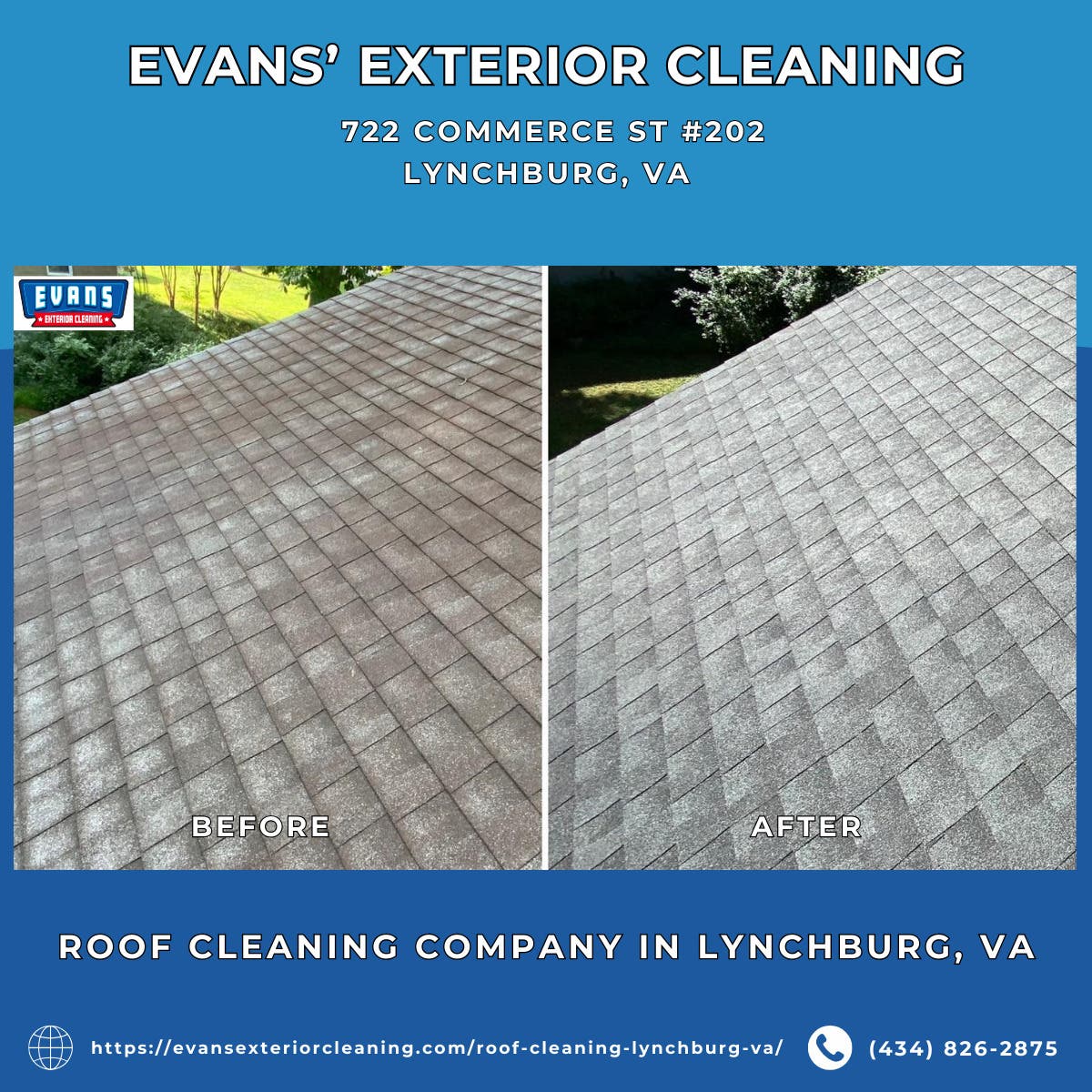 Roof Cleaning Company in Lynchburg, VA - Evans' Exterior Cleaning