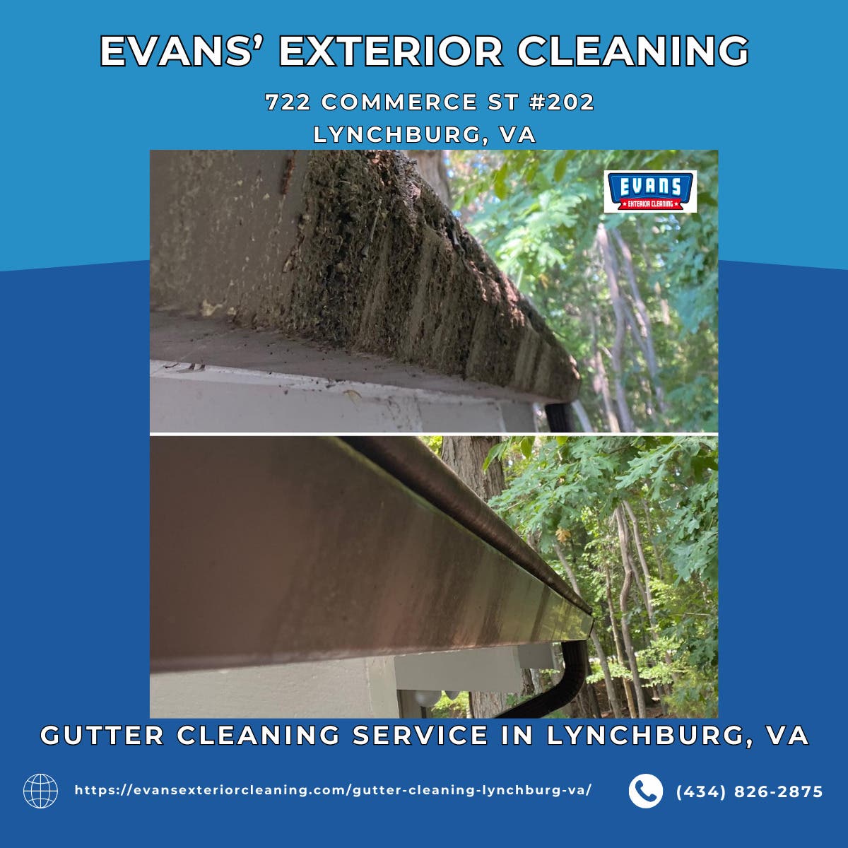 Gutter Cleaning Service in Lynchburg, VA - Evans' Exterior Cleaning