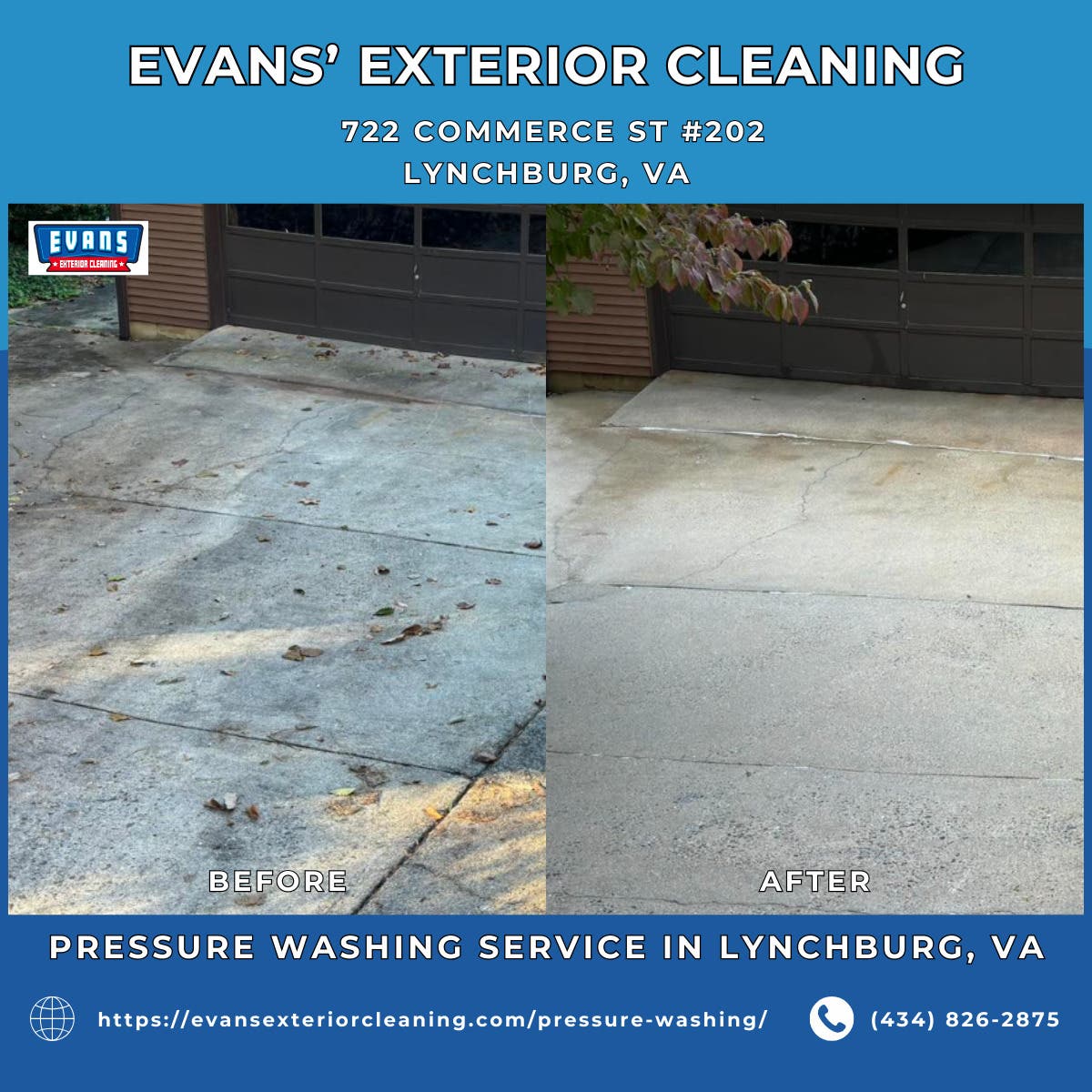 Pressure Washing Service in Lynchburg, VA - Evans' Exterior Cleaning.