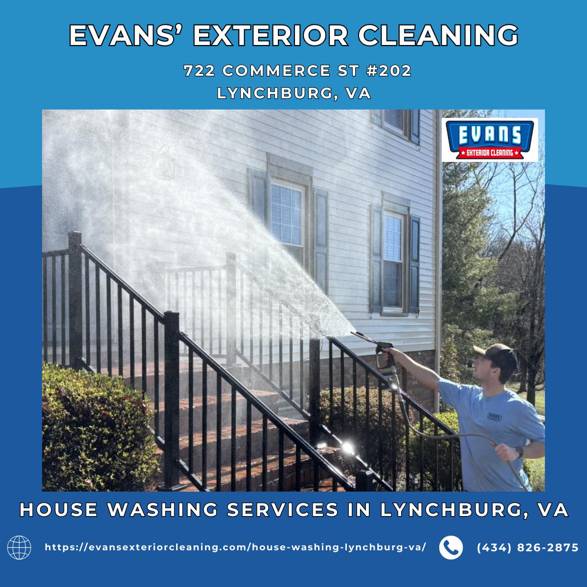 House Washing Services in Lynchburg, VA - Evans' Exterior Cleaning